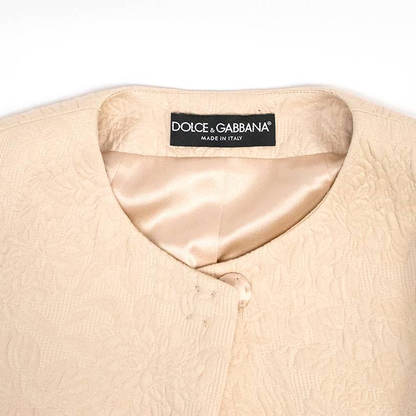 Dolce & Gabbana Pale Pink Floral Embroidered Jacket For Sale 4