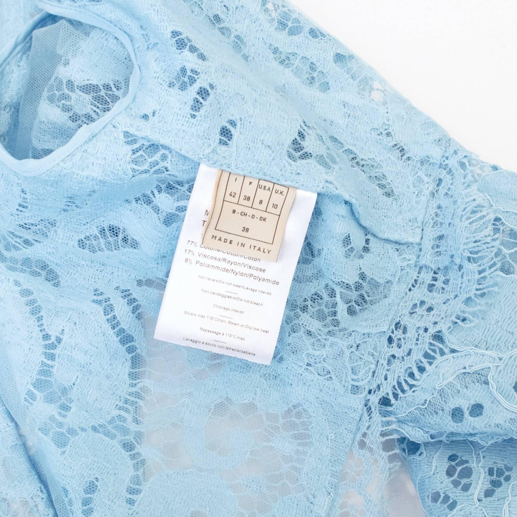 Emilio Pucci Baby Blue Lace Two Piece Jacket and Maxi Skirt For Sale 3