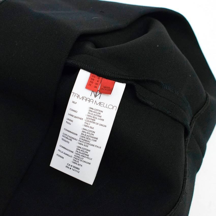 Tamara Mellon Black Patent Leather Trim Pleated Skirt For Sale 5