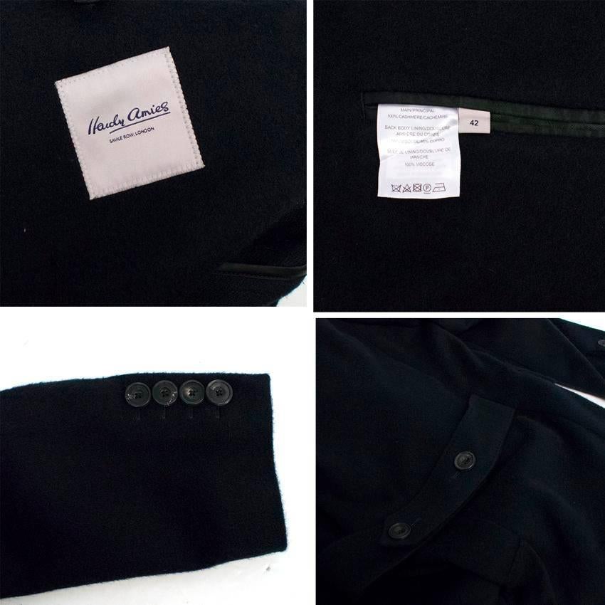Hardy Amies Navy Cashmere Overcoat In Excellent Condition For Sale In London, GB