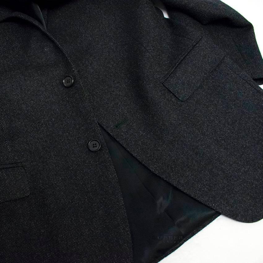 Burberry Dark Grey Wool Blend Blazer Size 50 For Sale 3