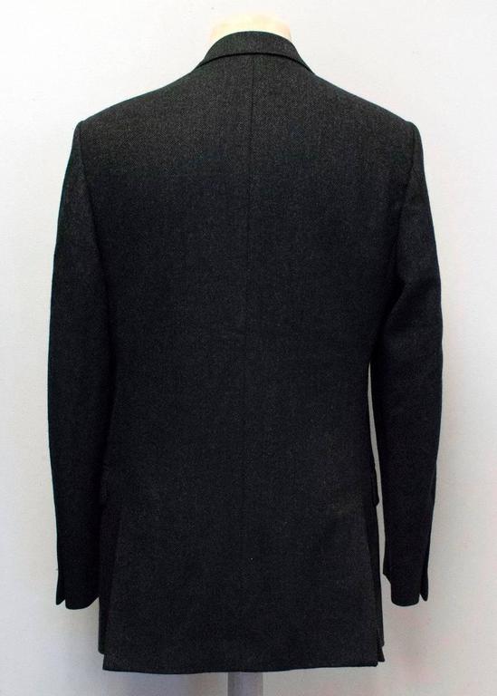 Burberry Dark Grey Wool Blend Blazer Size 50 For Sale at 1stdibs