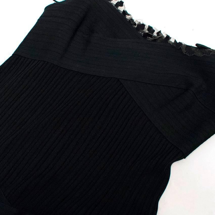 Chanel Black Ribbed Strappy Dress For Sale 1