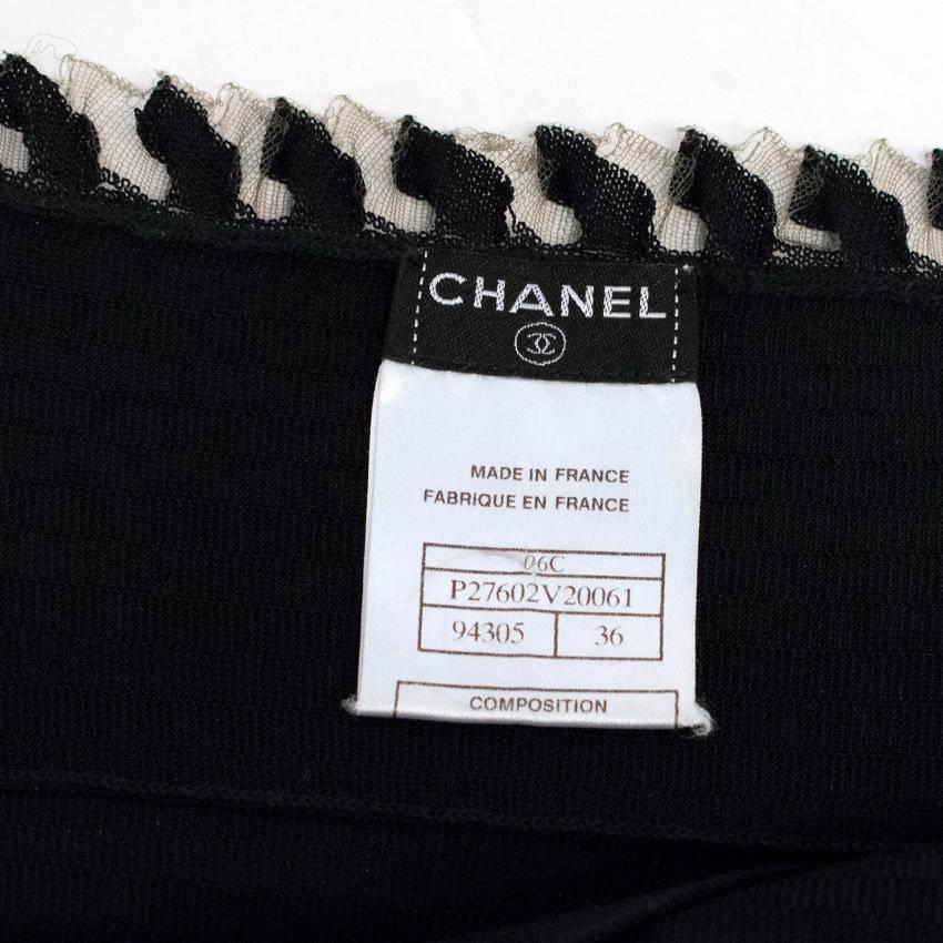 Chanel Black Ribbed Strappy Dress For Sale 3