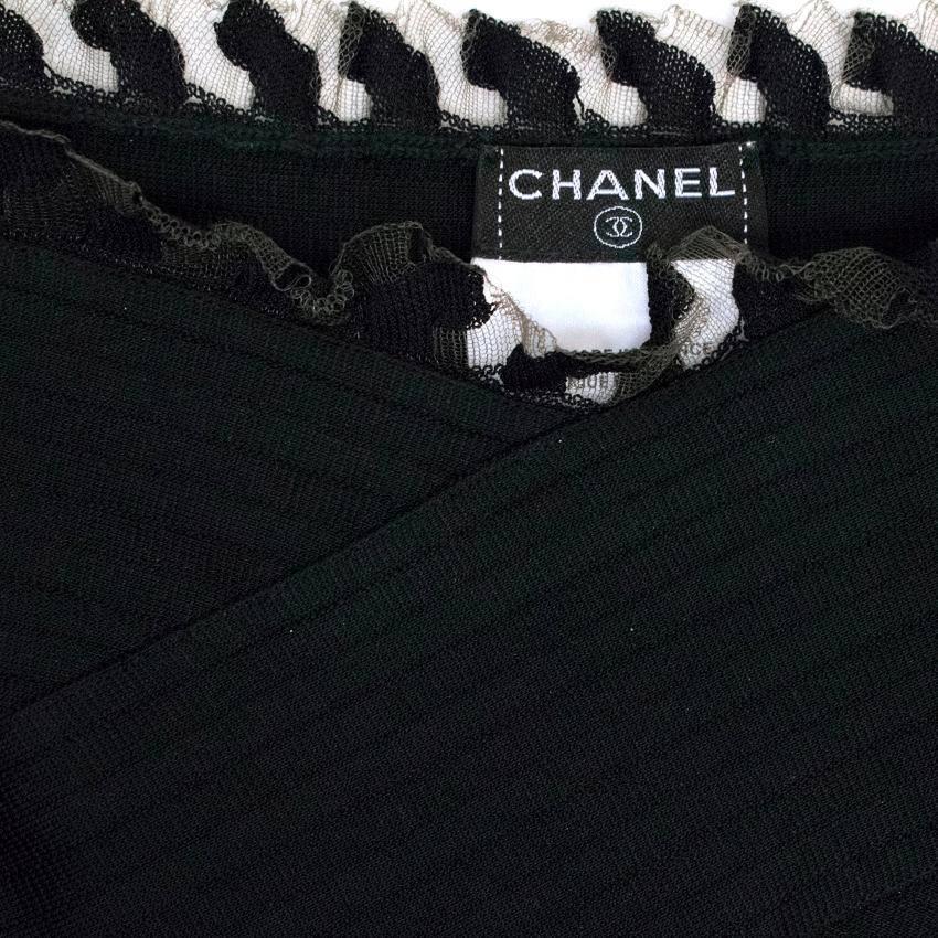 Chanel Black Ribbed Strappy Dress For Sale 4