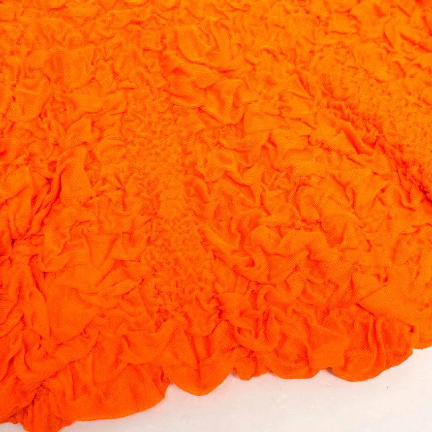 Alexander McQueen Bright Orange Textured Long Dress For Sale 1