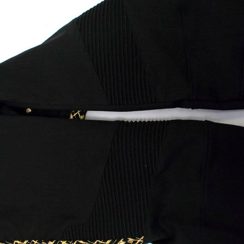Balmain Black Skinny Jeans with Gold Embroidery For Sale 1