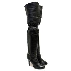 Jimmy Choo Black Over the Knee Heeled Boots 1