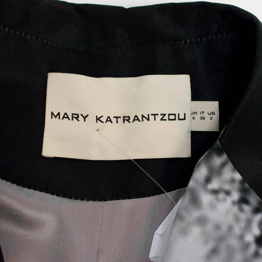 Mary Katrantzou Black, White, and Grey Printed Coat For Sale 5
