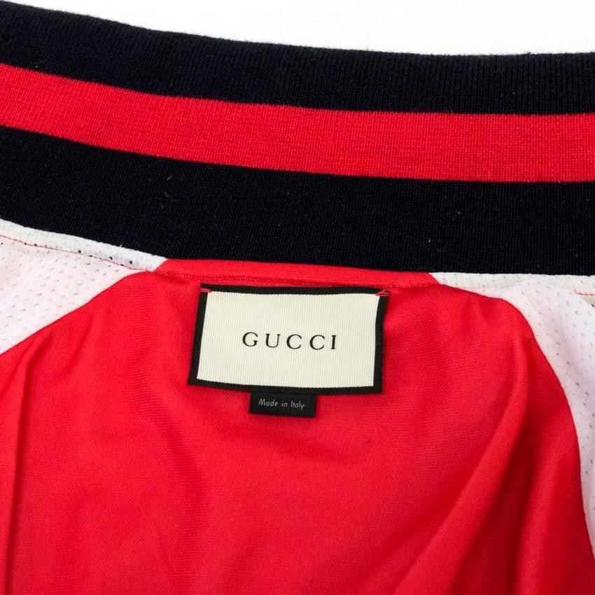 Gucci Men's Red Eagle Print Technical Jersey Jacket For Sale 2