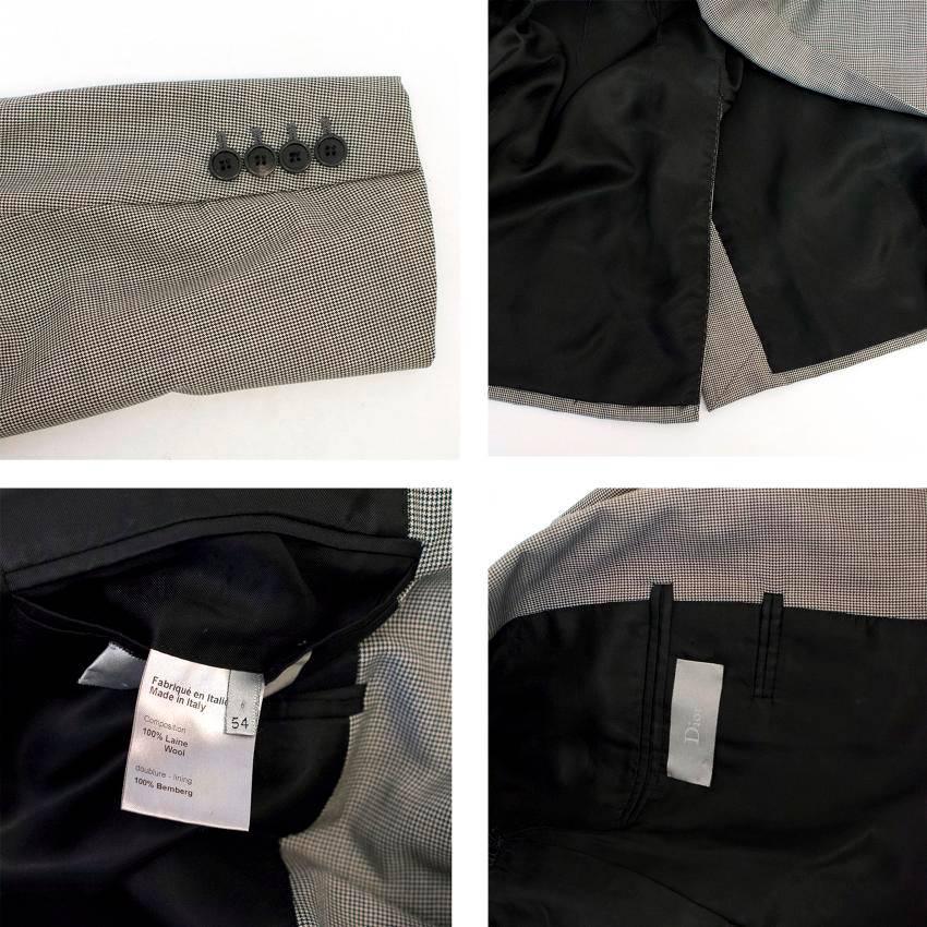 Dior Black and Grey Houndstooth Two Piece Suit For Sale 2