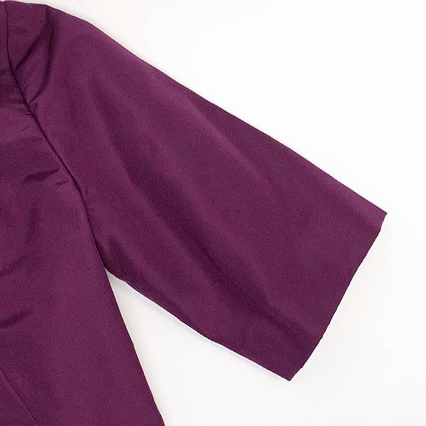 Women's Oscar de la Renta Purple Dress with Embroidered Hem  For Sale