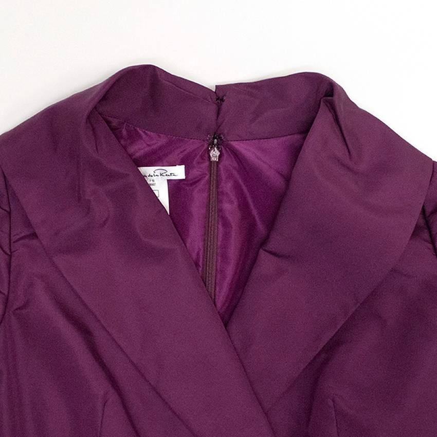 Oscar de la Renta Purple Dress with Embroidered Hem  For Sale 3