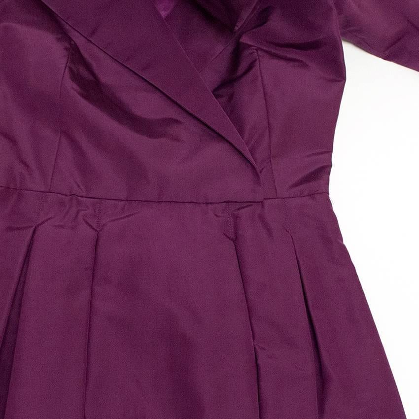 Oscar de la Renta Purple Dress with Embroidered Hem  For Sale 1