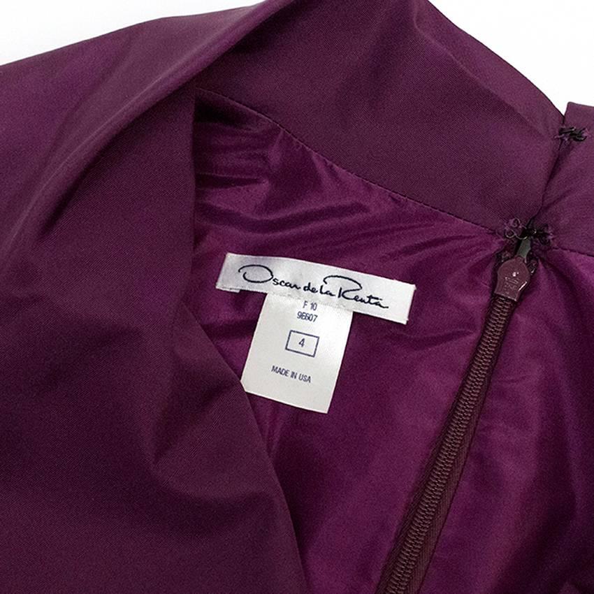 Oscar de la Renta Purple Dress with Embroidered Hem  For Sale 4