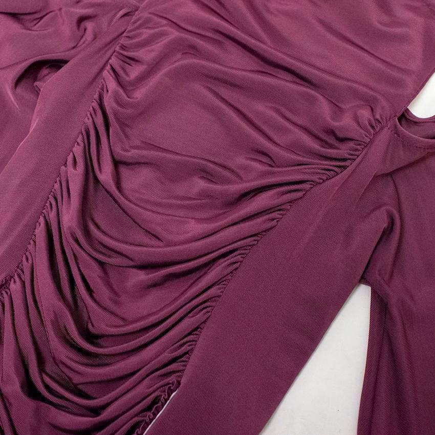 Pierre Balmain Ruched Purple Bodycon Dress For Sale 2