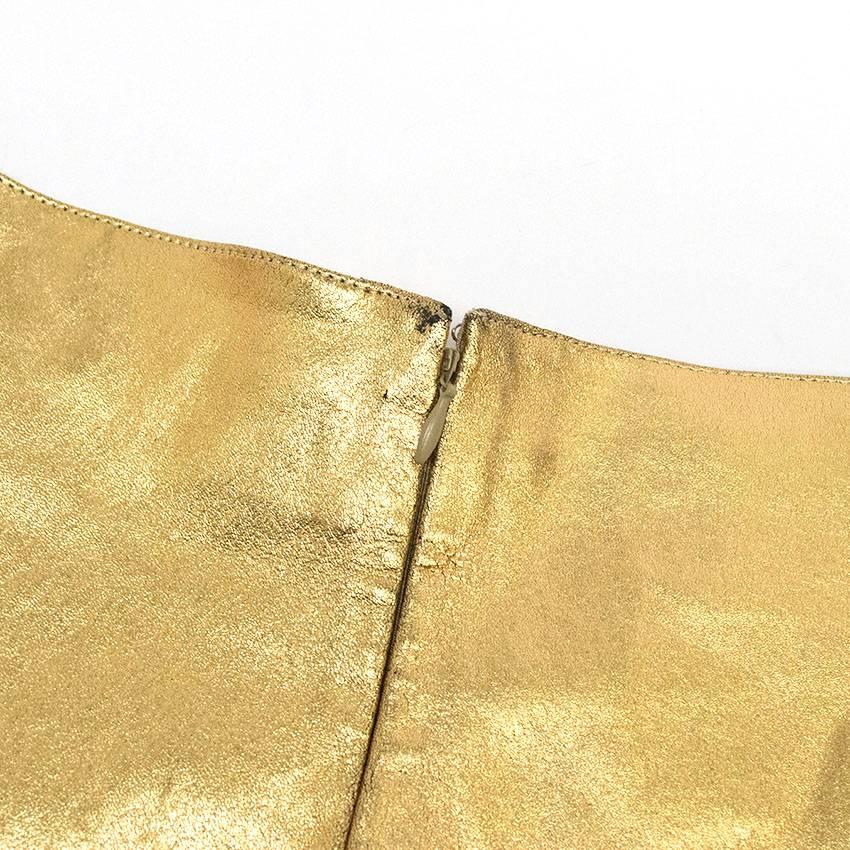 Jitrois 32- Gold Leather Leggings In New Condition For Sale In London, GB
