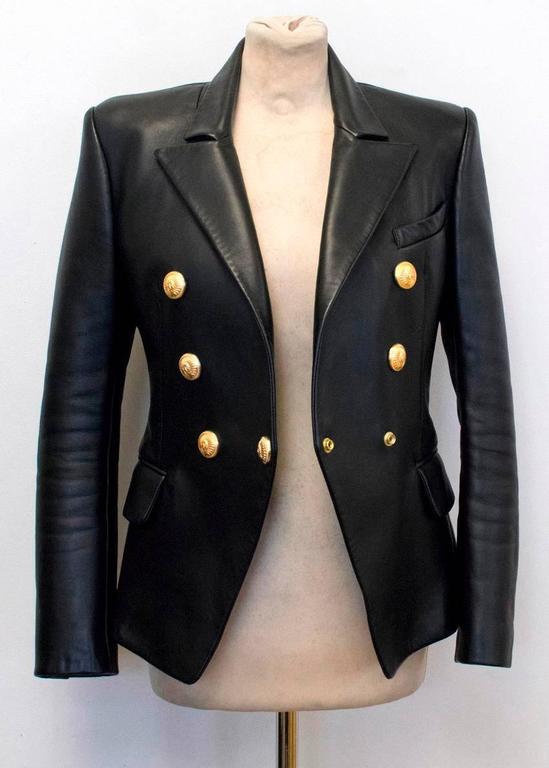 kan opfattes apt forfatter Balmain Black Leather Jacket with Gold Buttons For Sale at 1stDibs | black  leather jacket with gold buttons, balmain leather jacket, jacket with gold  buttons