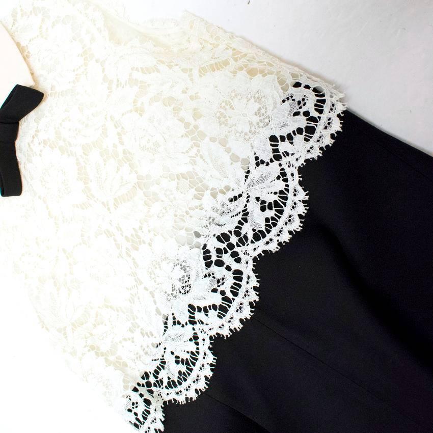 Valentino Spa White Lace and Black Dress 1