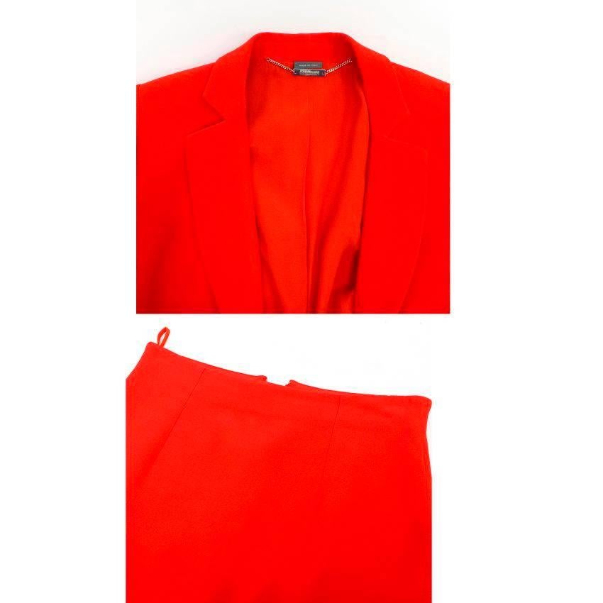 Alexander McQueen Red Two Piece Skirt Suit In Excellent Condition In London, GB