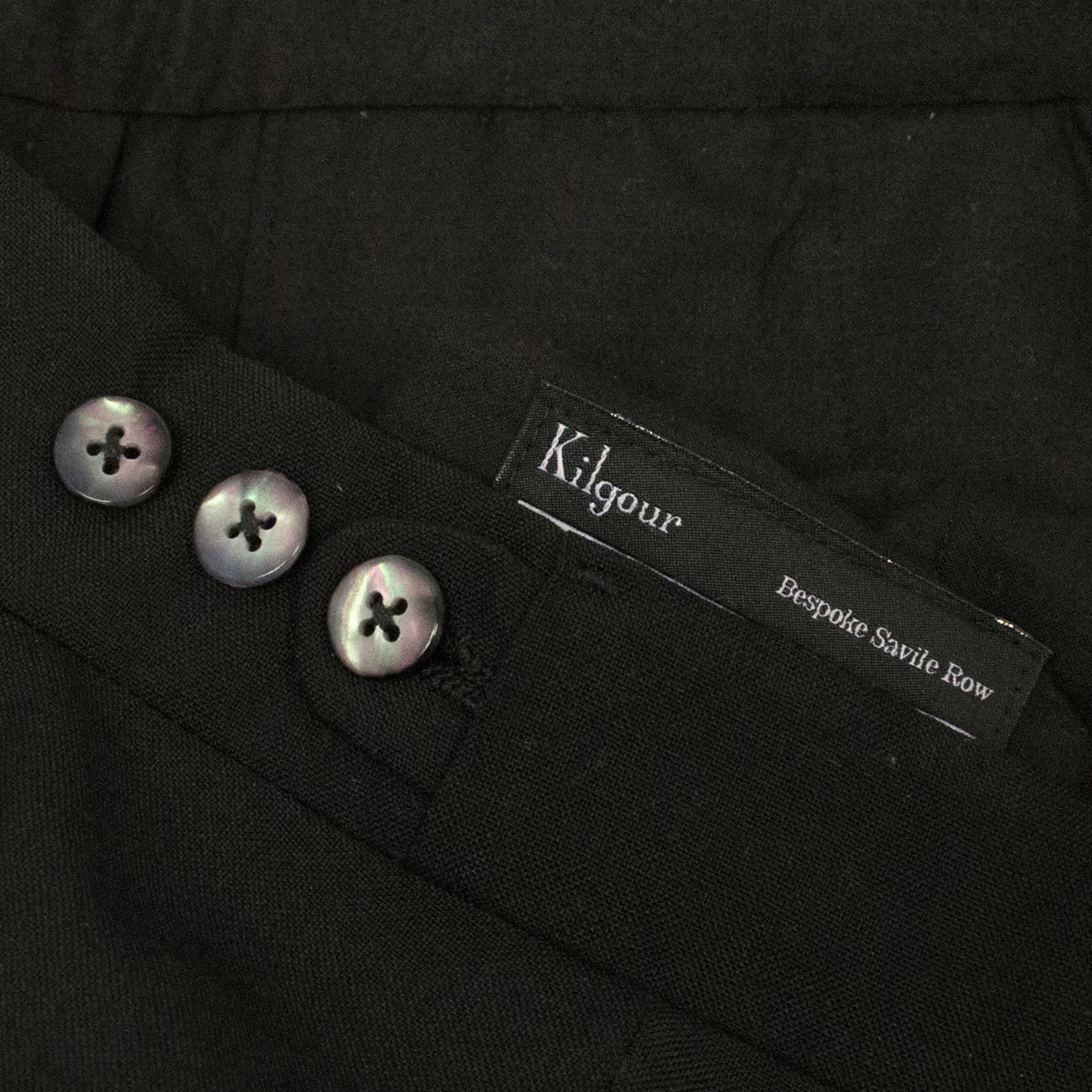 Kilgour Black Wool Trouser Suit For Sale 2