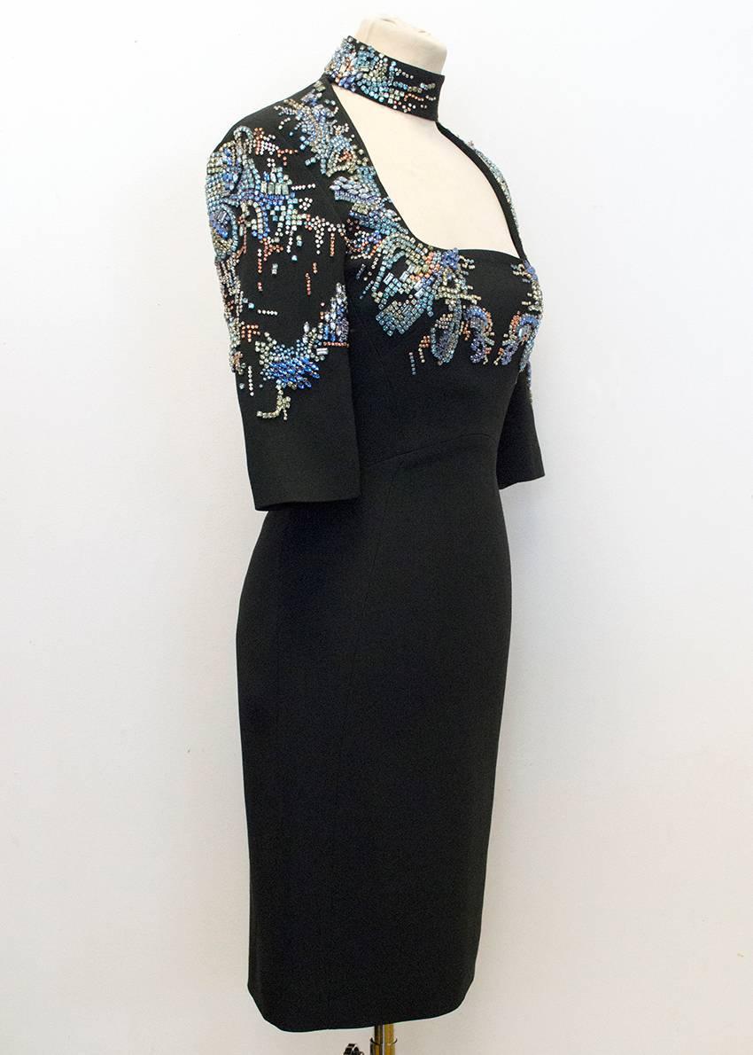 Antonio Berardi Black Dress with Embellishements In New Condition For Sale In London, GB