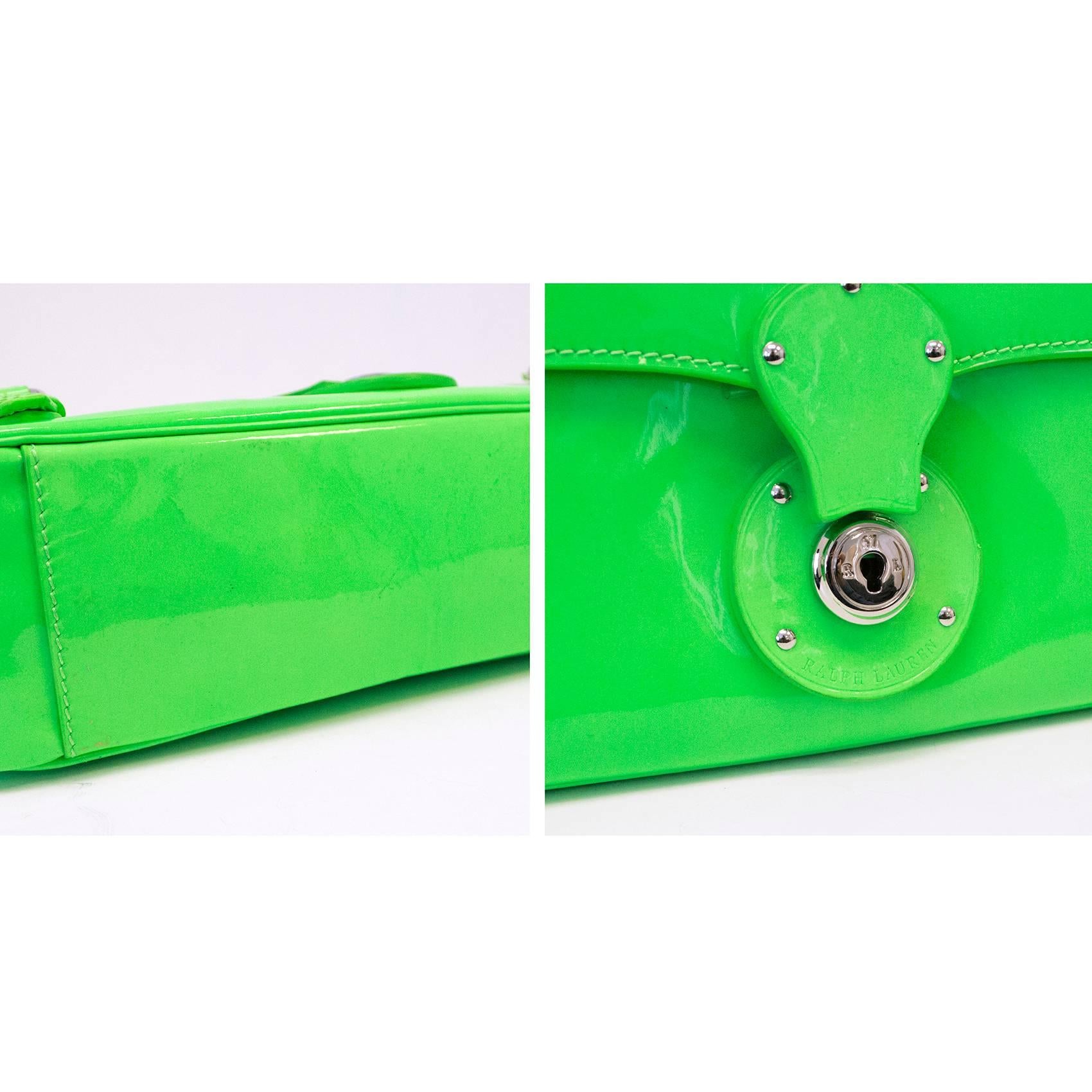 Ralph Lauren 'Ricky' Neon Green Shoulder Bag  For Sale 2