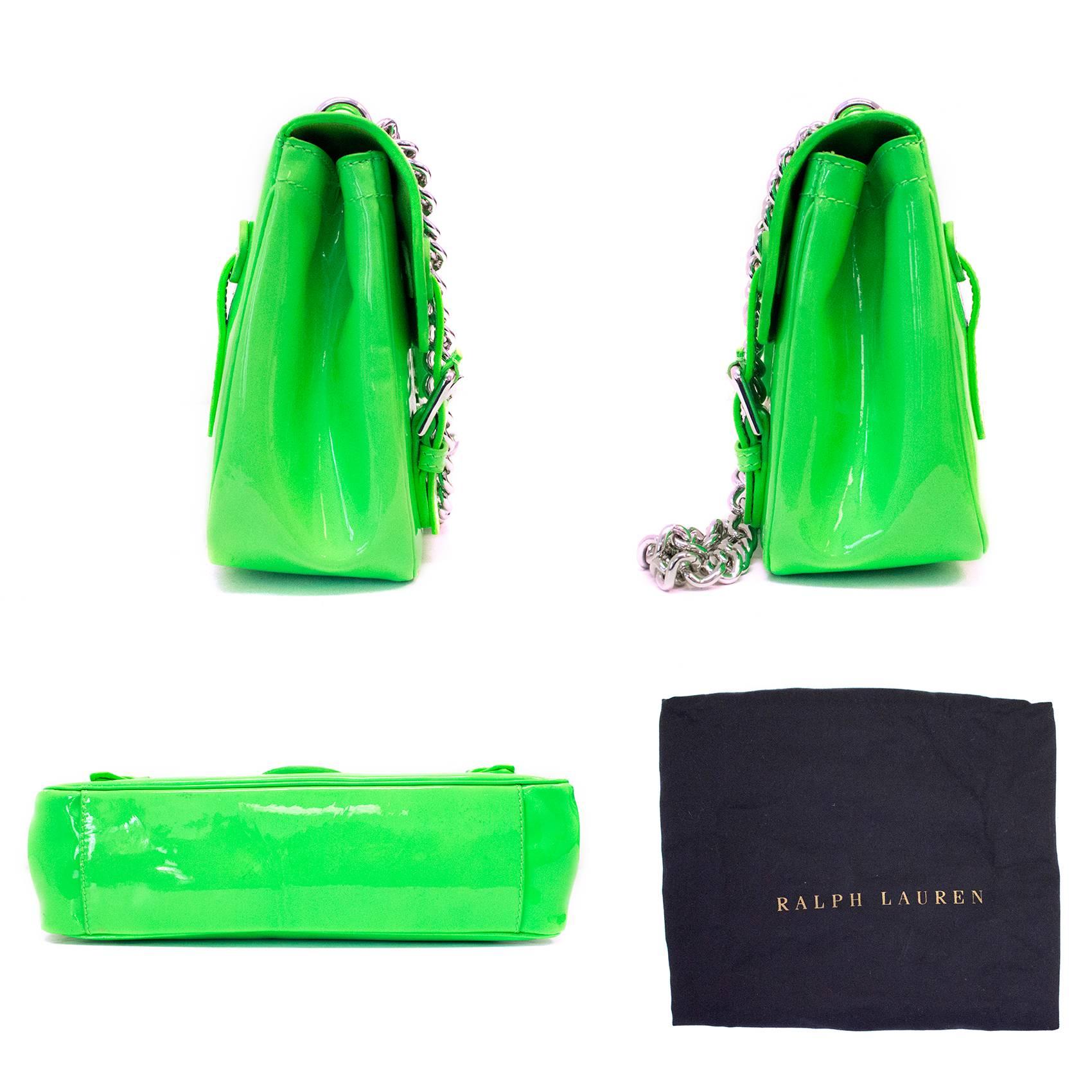 Women's Ralph Lauren 'Ricky' Neon Green Shoulder Bag  For Sale