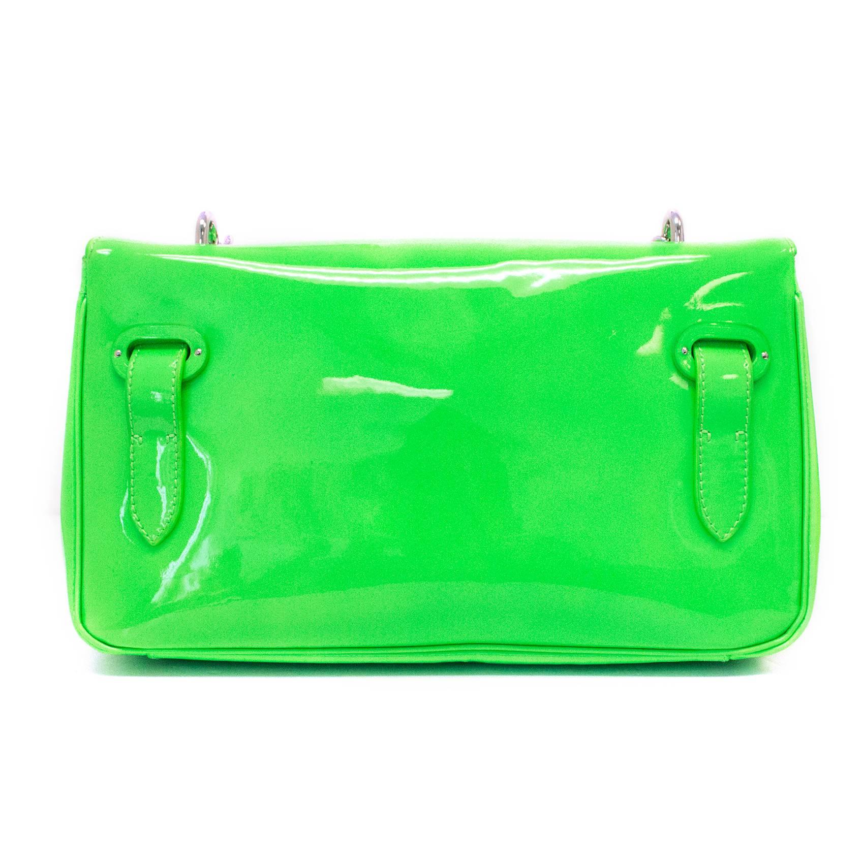 Ralph Lauren 'Ricky' Neon Green Shoulder Bag  In Excellent Condition For Sale In London, GB