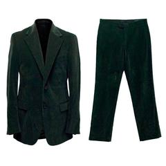 Prada Dark Green Corduroy Suit