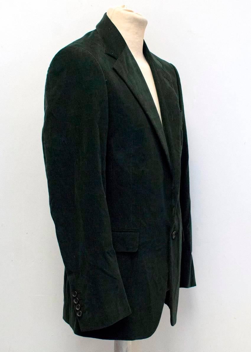 Black Prada Dark Green Corduroy Suit For Sale