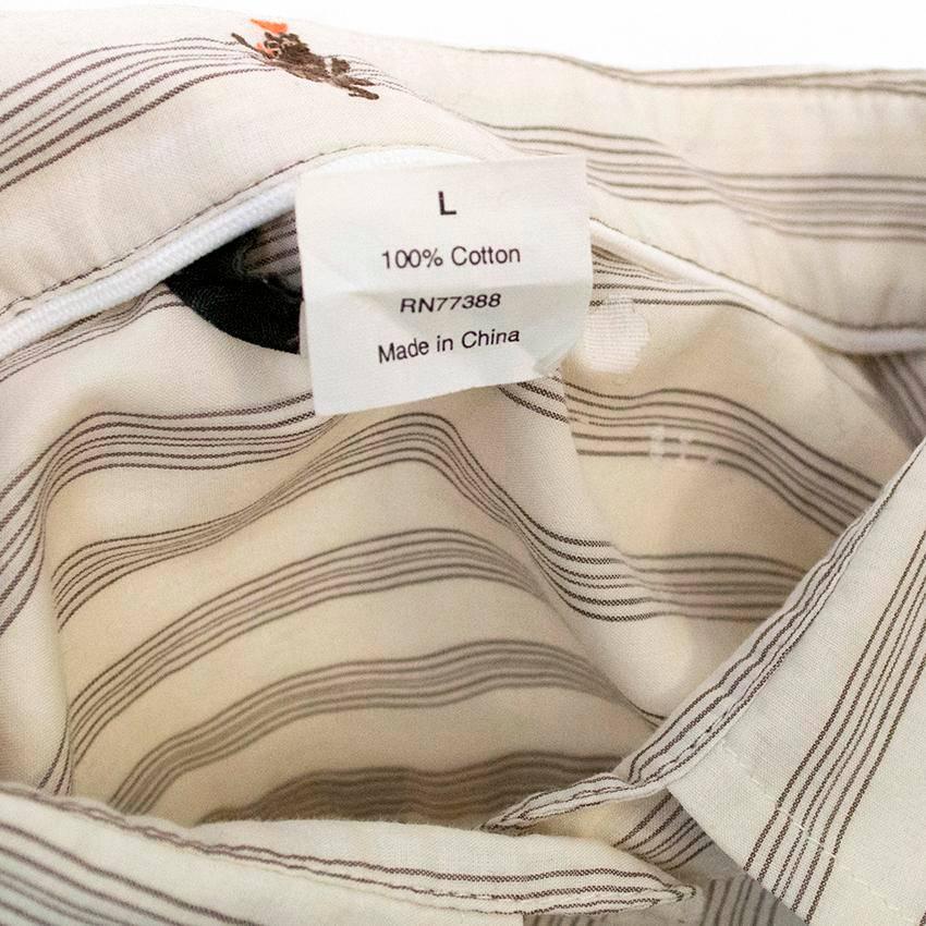J. Crew Cream Shirt with Grey Stripes For Sale 3