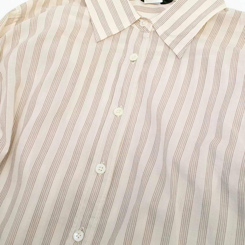 J. Crew Cream Shirt with Grey Stripes For Sale 1