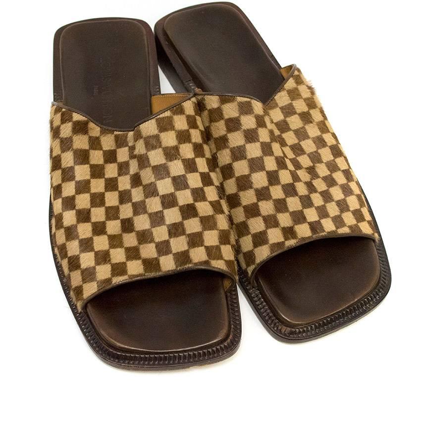Brown Louis Vuitton Mule Sandals