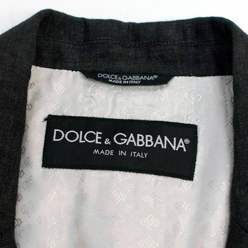 Dolce & Gabbana Grey Linen Jacket	 For Sale 1