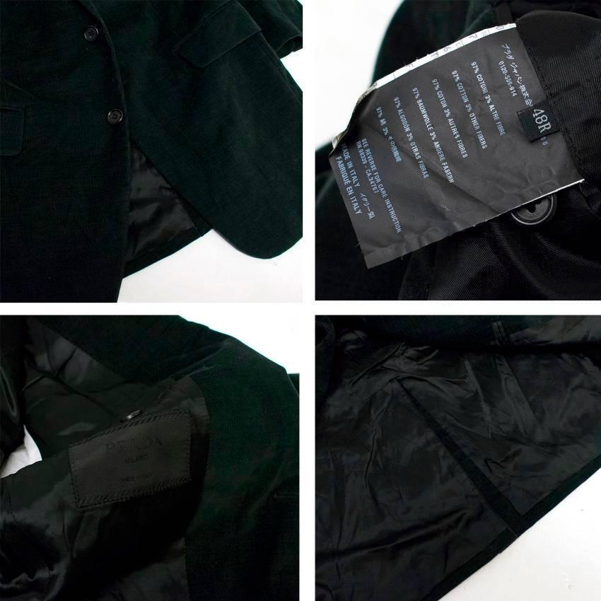 Prada Dark Green Corduroy Suit For Sale 2
