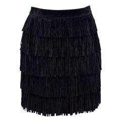 Kate Spade Black Fringed Mini Skirt 1