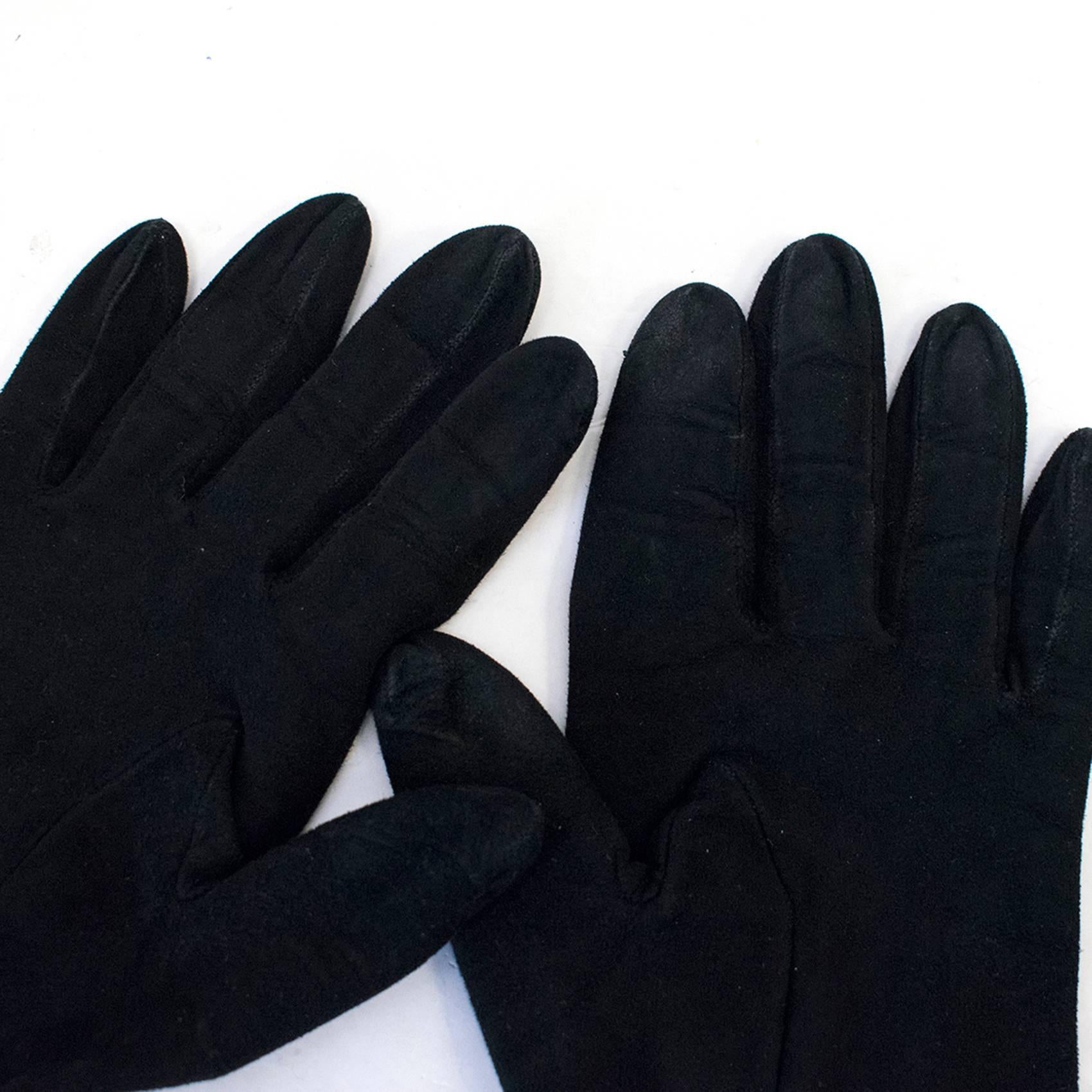 black suede gloves ladies