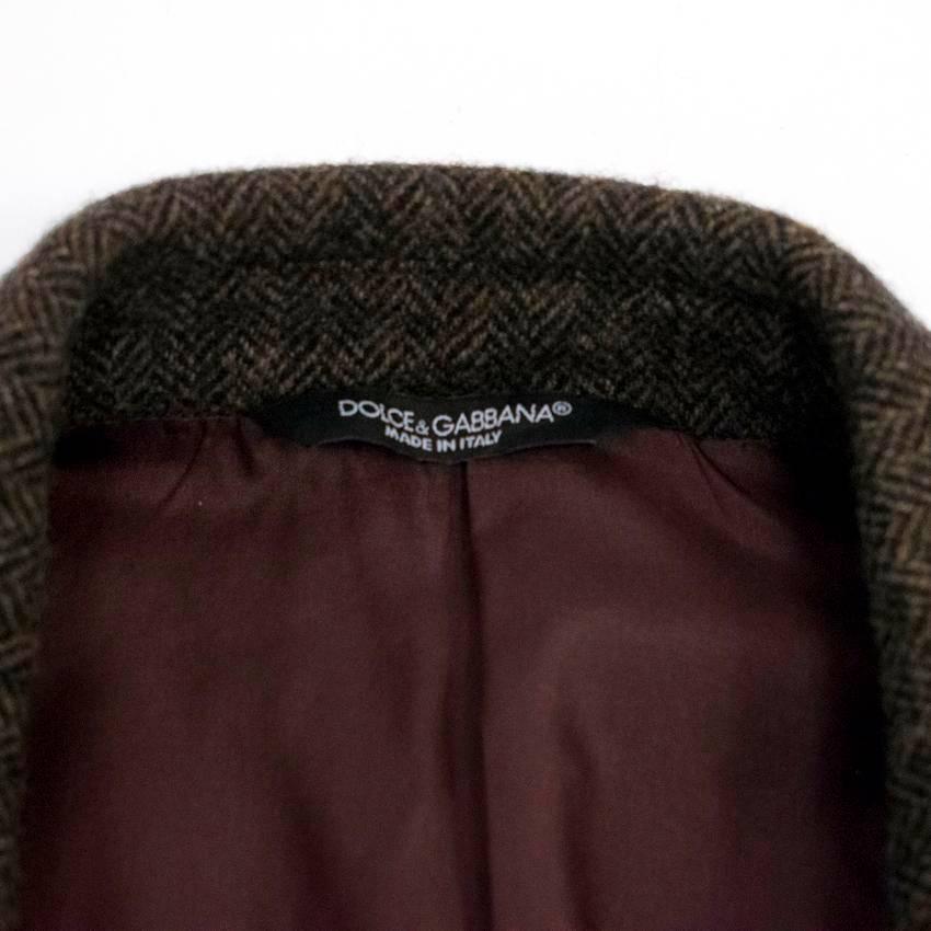 Dolce & Gabbana Mens Brown Wool Blazer For Sale 2