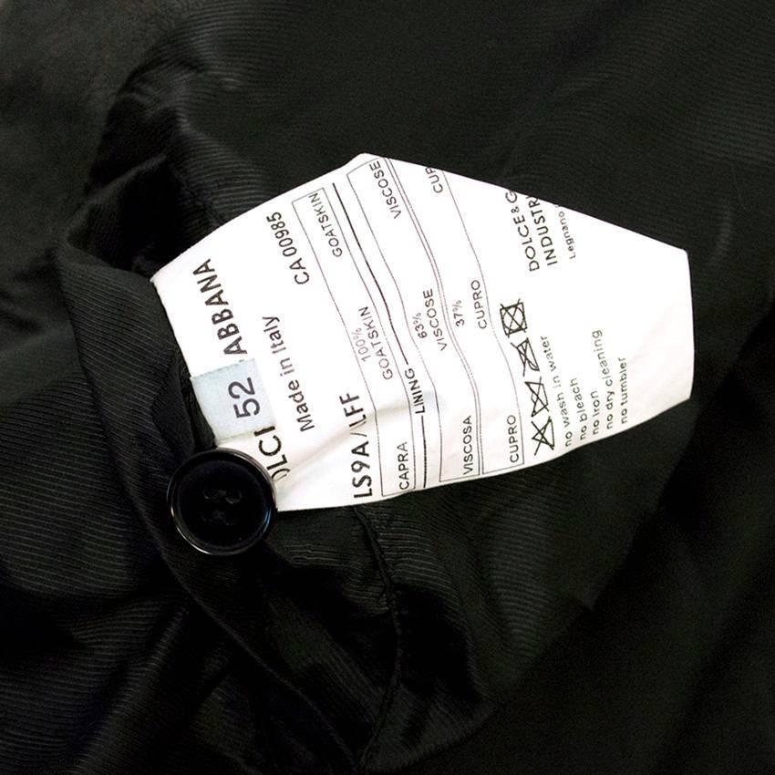 Dolce & Gabbana Black Distressed Leather Bomber Jacket 4