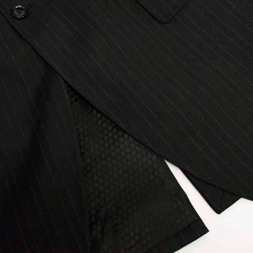 Dolce & Gabbana Black Pinstripe Blazer with Silk Lapel For Sale 4
