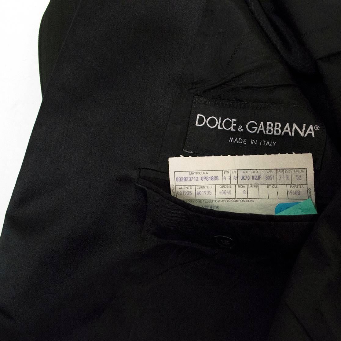  Dolce & Gabbana Black Striped Single-Buttoned Blazer For Sale 2