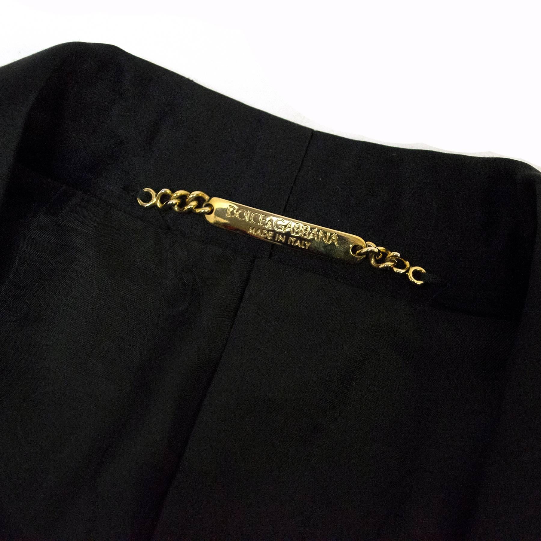  Dolce & Gabbana Black Striped Single-Buttoned Blazer For Sale 1