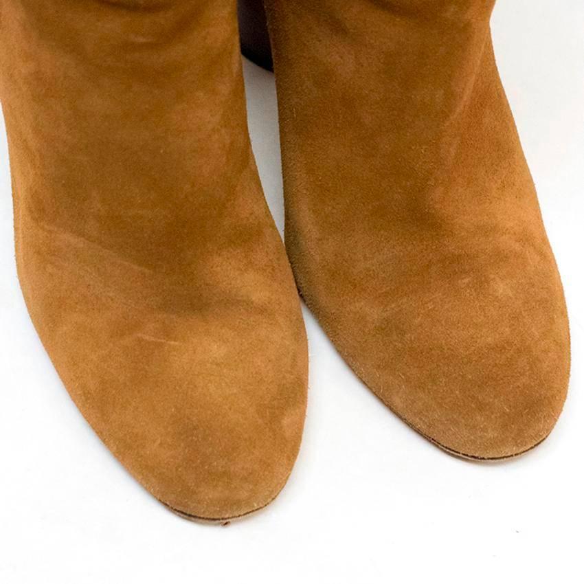 Gucci Tan Suede Boots  In Excellent Condition For Sale In London, GB