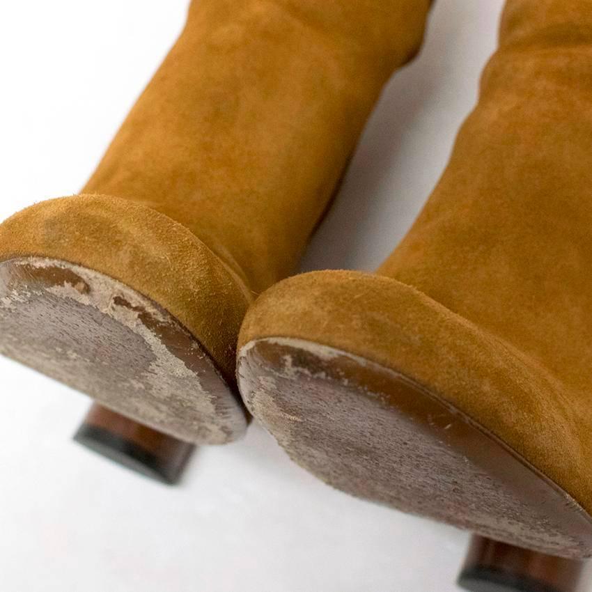 Women's Gucci Tan Suede Boots  For Sale