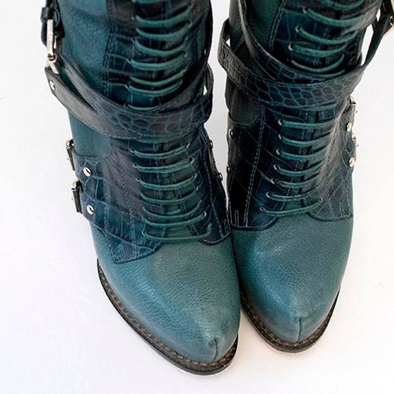 Mens -Black LOUIS VUITTON Patent Leather Ankle Zipper Boots Rare 6.5