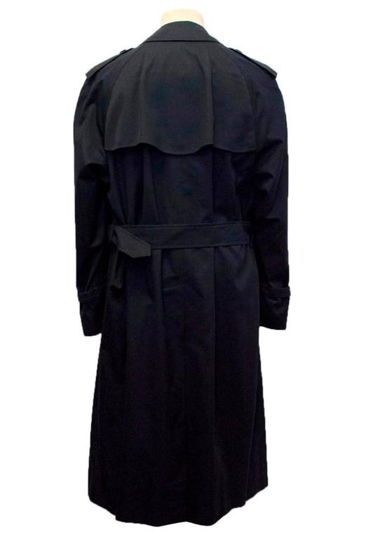 Burberry Vintage Navy Blue Mens Long Trench Coat For Sale at 1stDibs ...