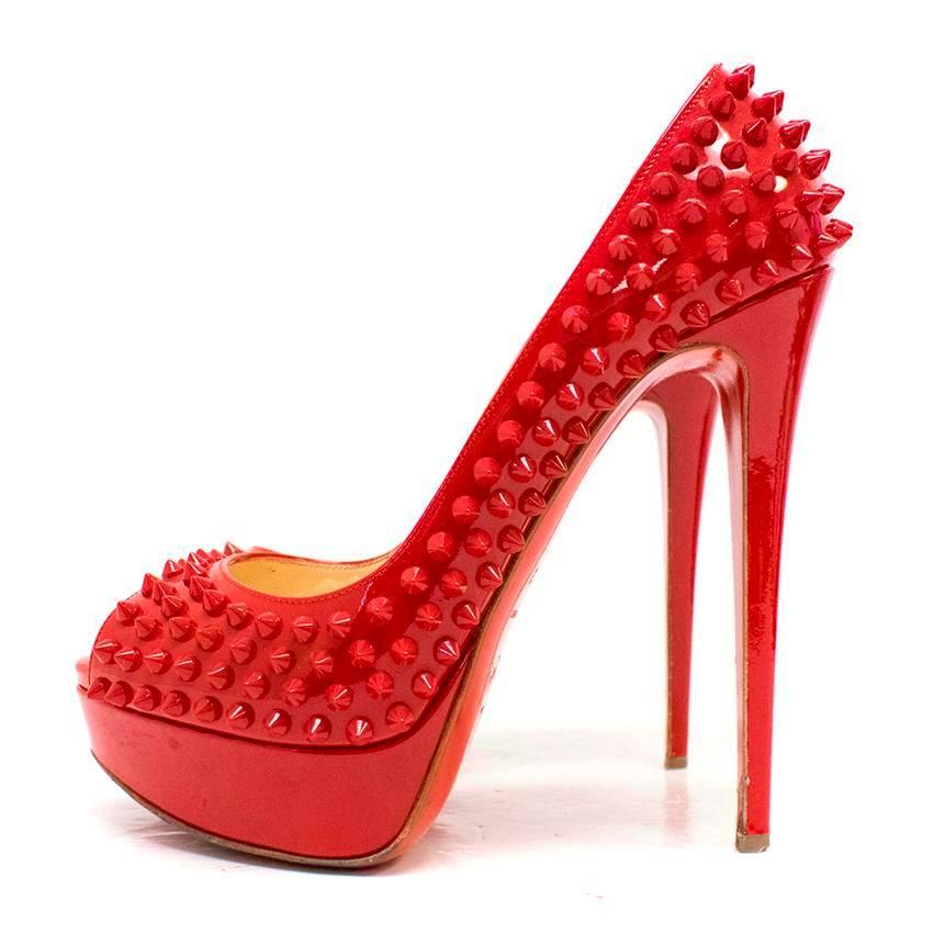 red spiked heels