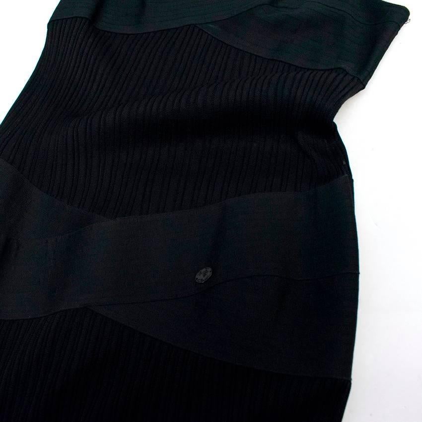 Chanel Black Pleated Strappy Ankle Length Dress For Sale 4