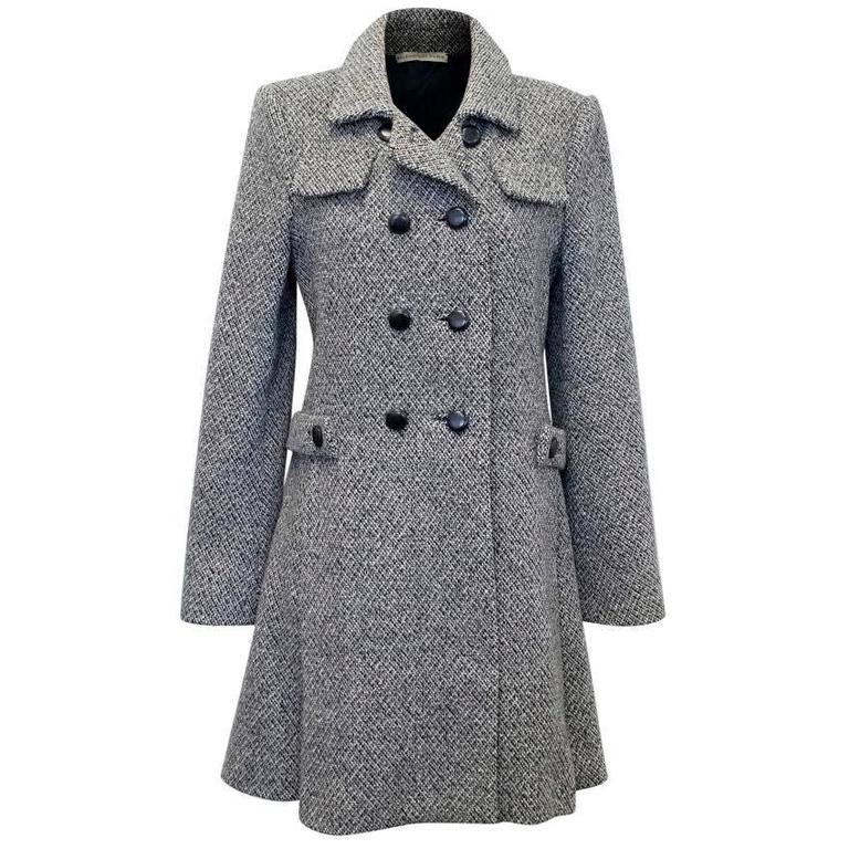 Balenciaga Grey Tweed Coat For Sale at 1stDibs